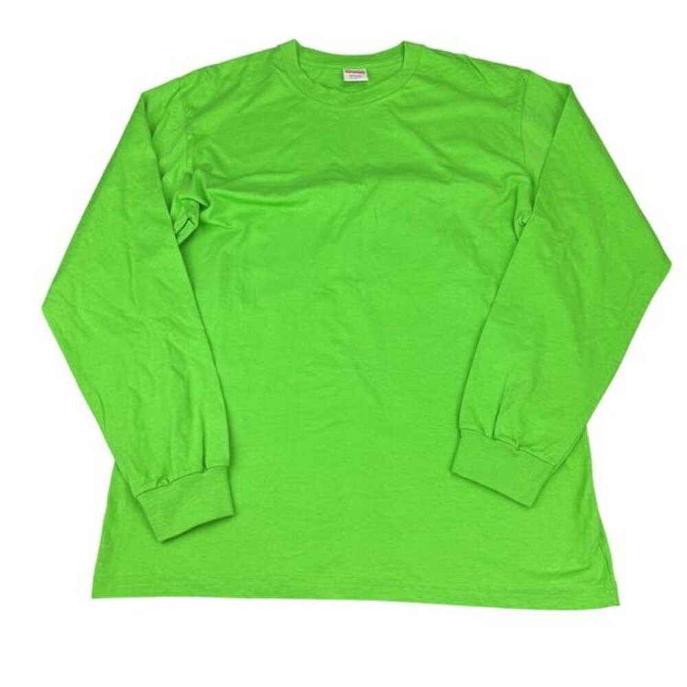 SUPREME RARE Made In USA Long Sleeve Blank Tee Men's Size Large Green